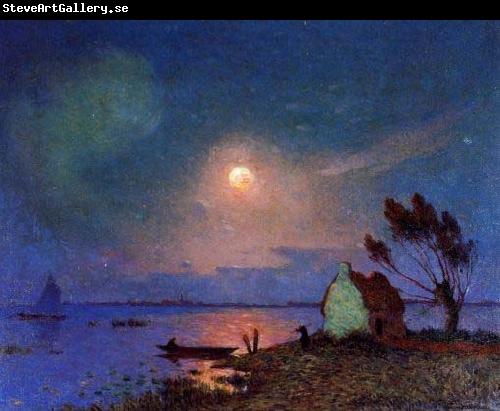 unknow artist Pont-Aven in the Moonlight